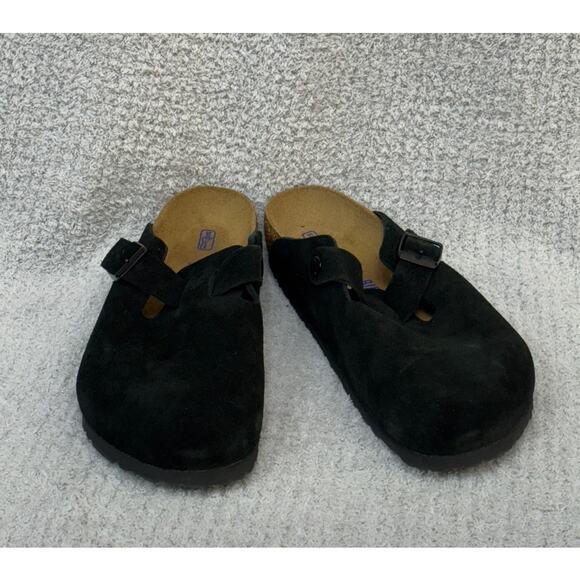 Birkenstock Black Suede Boston Clog Regular Fit Size 39 #64487 - Picture 1 of 7